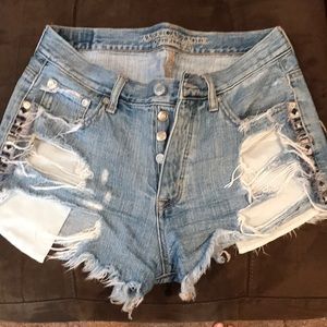 Destroyed jean shorts
